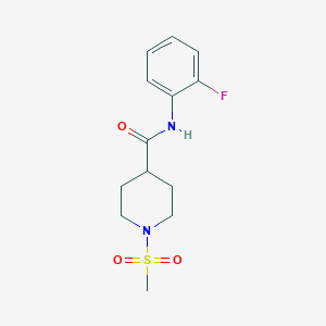 molecular formula C13H17FN2O3S B5742724 N-(2-fluorophenyl)-1-(methylsulfonyl)-4-piperidinecarboxamide 