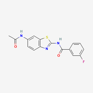 molecular formula C16H12FN3O2S B5742753 N-[6-(acetylamino)-1,3-benzothiazol-2-yl]-3-fluorobenzamide 