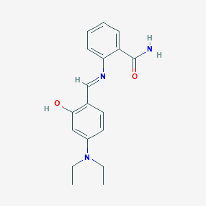 2-[(E)-{[4-(DIETHYLAMINO)-2-HYDROXYPHENYL]METHYLIDENE}AMINO]BENZAMIDE