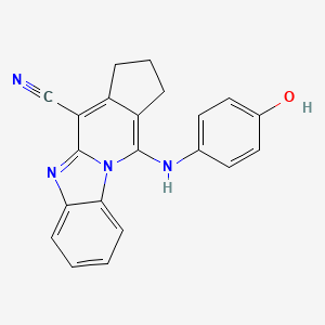 11-[(4-hydroxyphenyl)amino]-2,3-dihydro-1H-cyclopenta[4,5]pyrido[1,2-a]benzimidazole-4-carbonitrile