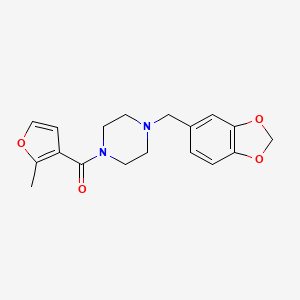 molecular formula C18H20N2O4 B5742821 1-(1,3-benzodioxol-5-ylmethyl)-4-(2-methyl-3-furoyl)piperazine 