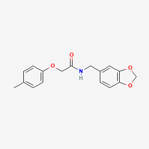 molecular formula C17H17NO4 B5742835 N-(1,3-benzodioxol-5-ylmethyl)-2-(4-methylphenoxy)acetamide 