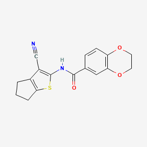 N-(3-cyano-5,6-dihydro-4H-cyclopenta[b]thiophen-2-yl)-2,3-dihydro-1,4-benzodioxine-6-carboxamide