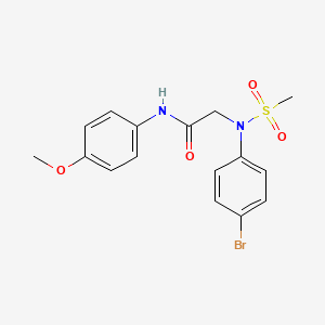 molecular formula C16H17BrN2O4S B5742871 N~2~-(4-bromophenyl)-N~1~-(4-methoxyphenyl)-N~2~-(methylsulfonyl)glycinamide 