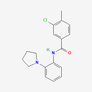 molecular formula C18H19ClN2O B5742926 3-chloro-4-methyl-N-[2-(1-pyrrolidinyl)phenyl]benzamide 