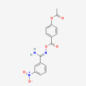 4-[({[amino(3-nitrophenyl)methylene]amino}oxy)carbonyl]phenyl acetate