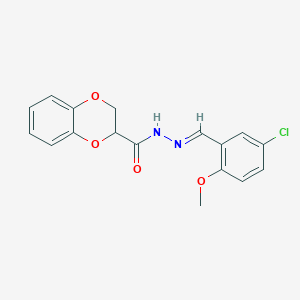 N'-(5-chloro-2-methoxybenzylidene)-2,3-dihydro-1,4-benzodioxine-2-carbohydrazide