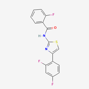 molecular formula C16H9F3N2OS B5742996 N-[4-(2,4-difluorophenyl)-1,3-thiazol-2-yl]-2-fluorobenzamide 