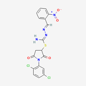 molecular formula C18H13Cl2N5O4S B5743010 1-(2,5-dichlorophenyl)-2,5-dioxo-3-pyrrolidinyl 2-(2-nitrobenzylidene)hydrazinecarbimidothioate 