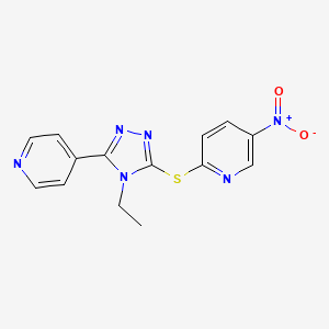 2-{[4-ethyl-5-(4-pyridinyl)-4H-1,2,4-triazol-3-yl]thio}-5-nitropyridine