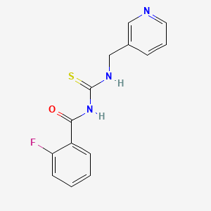 molecular formula C14H12FN3OS B5743056 2-fluoro-N-{[(3-pyridinylmethyl)amino]carbonothioyl}benzamide 