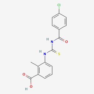 molecular formula C16H13ClN2O3S B5743090 3-({[(4-chlorobenzoyl)amino]carbonothioyl}amino)-2-methylbenzoic acid 