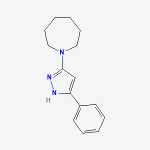 molecular formula C15H19N3 B5743103 1-(5-phenyl-1H-pyrazol-3-yl)azepane 