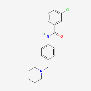 molecular formula C19H21ClN2O B5743120 3-chloro-N-[4-(1-piperidinylmethyl)phenyl]benzamide 