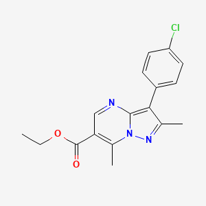 molecular formula C17H16ClN3O2 B5743224 ethyl 3-(4-chlorophenyl)-2,7-dimethylpyrazolo[1,5-a]pyrimidine-6-carboxylate 