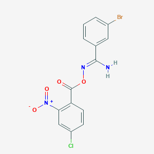 molecular formula C14H9BrClN3O4 B5743261 3-bromo-N'-[(4-chloro-2-nitrobenzoyl)oxy]benzenecarboximidamide 