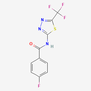 molecular formula C10H5F4N3OS B5743265 4-氟-N-[5-(三氟甲基)-1,3,4-噻二唑-2-基]苯甲酰胺 