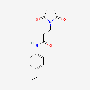 molecular formula C15H18N2O3 B5743303 3-(2,5-dioxo-1-pyrrolidinyl)-N-(4-ethylphenyl)propanamide 