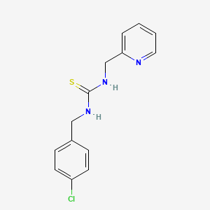 molecular formula C14H14ClN3S B5743307 N-(4-chlorobenzyl)-N'-(2-pyridinylmethyl)thiourea 