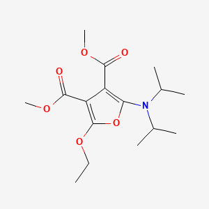 molecular formula C16H25NO6 B574333 3,4-Furandicarboxylic acid,2-[bis(1-methylethyl)amino]-5-ethoxy-,dimethyl ester CAS No. 162789-68-6