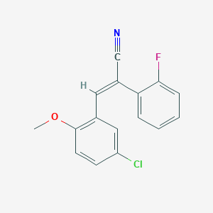 3-(5-chloro-2-methoxyphenyl)-2-(2-fluorophenyl)acrylonitrile