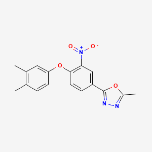 2-[4-(3,4-dimethylphenoxy)-3-nitrophenyl]-5-methyl-1,3,4-oxadiazole