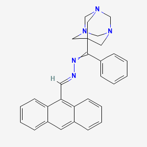 molecular formula C29H27N5 B5743473 9-anthracenecarbaldehyde [phenyl(1,3,5-triazatricyclo[3.3.1.1~3,7~]dec-7-yl)methylene]hydrazone 