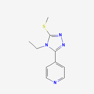 molecular formula C10H12N4S B5743485 4-[4-ethyl-5-(methylthio)-4H-1,2,4-triazol-3-yl]pyridine 