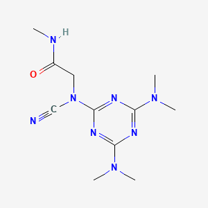 molecular formula C11H18N8O B5743511 N~2~-[4,6-bis(dimethylamino)-1,3,5-triazin-2-yl]-N~2~-cyano-N~1~-methylglycinamide 