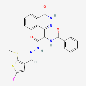 molecular formula C23H18IN5O3S2 B5743517 N-[2-(2-{[5-iodo-2-(methylthio)-3-thienyl]methylene}hydrazino)-2-oxo-1-(4-oxo-3,4-dihydro-1-phthalazinyl)ethyl]benzamide 