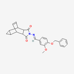 4-{[4-(benzyloxy)-3-methoxybenzylidene]amino}-4-azatetracyclo[5.3.2.0~2,6~.0~8,10~]dodec-11-ene-3,5-dione