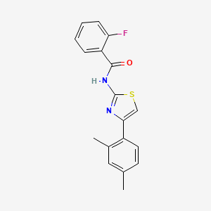 N-[4-(2,4-dimethylphenyl)-1,3-thiazol-2-yl]-2-fluorobenzamide