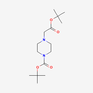 molecular formula C15H28N2O4 B574360 Tert-butyl 4-(2-tert-butoxy-2-oxoethyl)piperazine-1-carboxylate CAS No. 180576-04-9