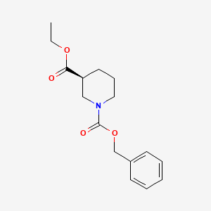 molecular formula C16H21NO4 B574361 (S)-1-Benzyl 3-ethyl piperidine-1,3-dicarboxylate CAS No. 174699-11-7