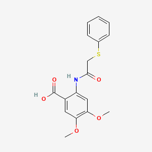 4,5-dimethoxy-2-{[(phenylthio)acetyl]amino}benzoic acid