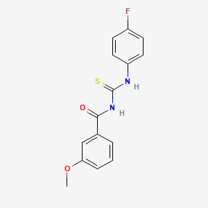 molecular formula C15H13FN2O2S B5743689 N-{[(4-fluorophenyl)amino]carbonothioyl}-3-methoxybenzamide 