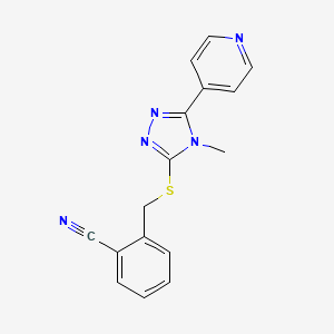 molecular formula C16H13N5S B5743716 2-({[4-methyl-5-(4-pyridinyl)-4H-1,2,4-triazol-3-yl]thio}methyl)benzonitrile 