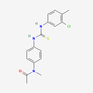 molecular formula C17H18ClN3OS B5743733 N-[4-({[(3-chloro-4-methylphenyl)amino]carbonothioyl}amino)phenyl]-N-methylacetamide 