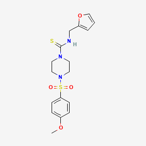 N-(2-furylmethyl)-4-[(4-methoxyphenyl)sulfonyl]-1-piperazinecarbothioamide