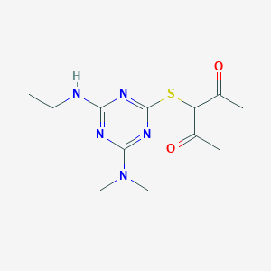 3-{[4-(dimethylamino)-6-(ethylamino)-1,3,5-triazin-2-yl]thio}-2,4-pentanedione