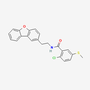 molecular formula C22H18ClNO2S B5743795 2-chloro-N-(2-dibenzo[b,d]furan-2-ylethyl)-5-(methylthio)benzamide 