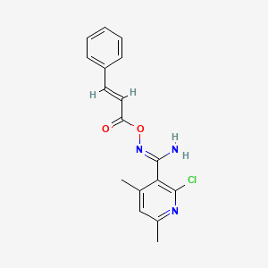 molecular formula C17H16ClN3O2 B5743830 2-chloro-N'-(cinnamoyloxy)-4,6-dimethylpyridine-3-carboximidamide 