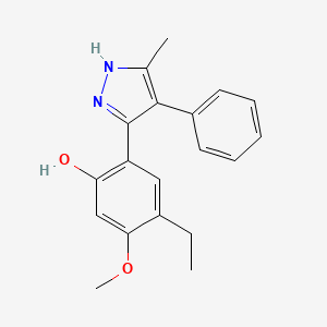 molecular formula C19H20N2O2 B5743850 4-ethyl-5-methoxy-2-(5-methyl-4-phenyl-1H-pyrazol-3-yl)phenol CAS No. 299951-90-9