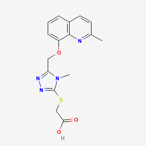 molecular formula C16H16N4O3S B5743870 [(4-methyl-5-{[(2-methyl-8-quinolinyl)oxy]methyl}-4H-1,2,4-triazol-3-yl)thio]acetic acid 