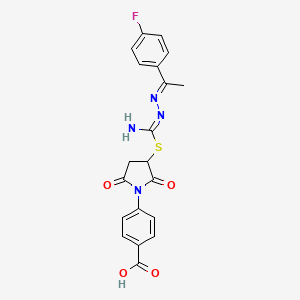 4-(3-{[{2-[1-(4-fluorophenyl)ethylidene]hydrazino}(imino)methyl]thio}-2,5-dioxo-1-pyrrolidinyl)benzoic acid