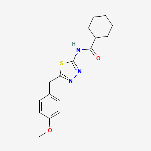 molecular formula C17H21N3O2S B5743891 N-{5-[(4-Methoxyphenyl)methyl]-1,3,4-thiadiazol-2-YL}cyclohexanecarboxamide 