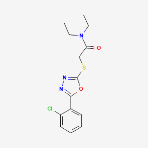 molecular formula C14H16ClN3O2S B5743903 2-{[5-(2-chlorophenyl)-1,3,4-oxadiazol-2-yl]thio}-N,N-diethylacetamide 