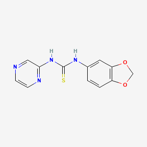 molecular formula C12H10N4O2S B5743917 N-1,3-benzodioxol-5-yl-N'-2-pyrazinylthiourea 