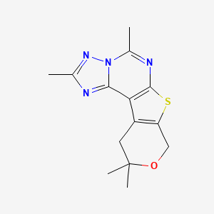 4,7,14,14-tetramethyl-13-oxa-10-thia-3,5,6,8-tetrazatetracyclo[7.7.0.02,6.011,16]hexadeca-1(9),2,4,7,11(16)-pentaene