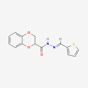 molecular formula C14H12N2O3S B5743983 N'-(2-thienylmethylene)-2,3-dihydro-1,4-benzodioxine-2-carbohydrazide 